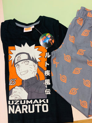 Pijama niño Naruto 100% algodón gris naranja infantil Shippuden