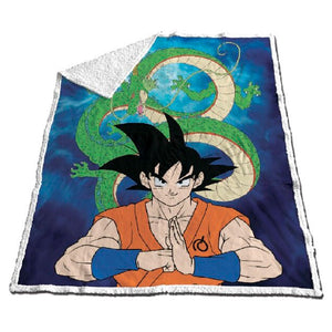 Manta Dragon Ball Z premium coralina sherpa 120x150cm oficial Dragon Ball Z