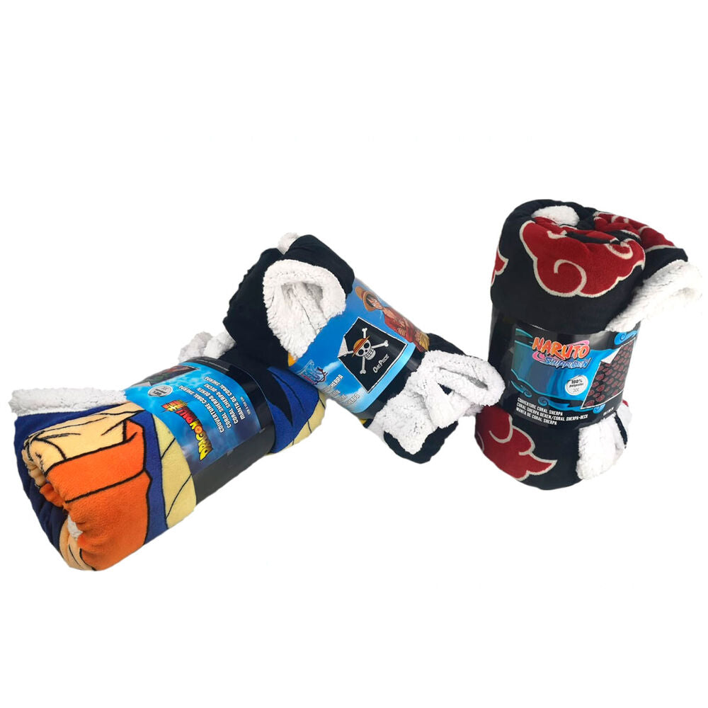Manta One Piece premium coralina sherpa 120x150cm oficial One Piece