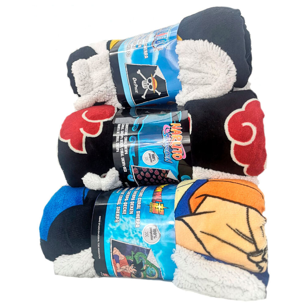 Manta One Piece premium coralina sherpa 120x150cm oficial One Piece